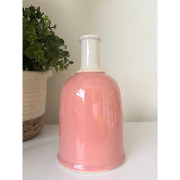 Vintage 70's Franco Bucci LP Pesaro Vase Signed Italian Modernist Pink White - Picture 1 of 6